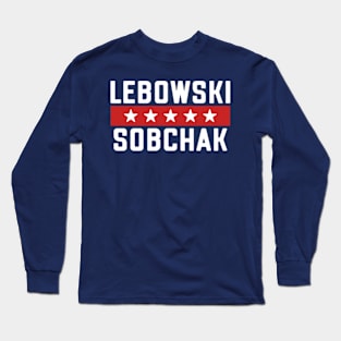 Vote Lebowski Sobchak 2024 Funny The Dude Political Campaign Long Sleeve T-Shirt